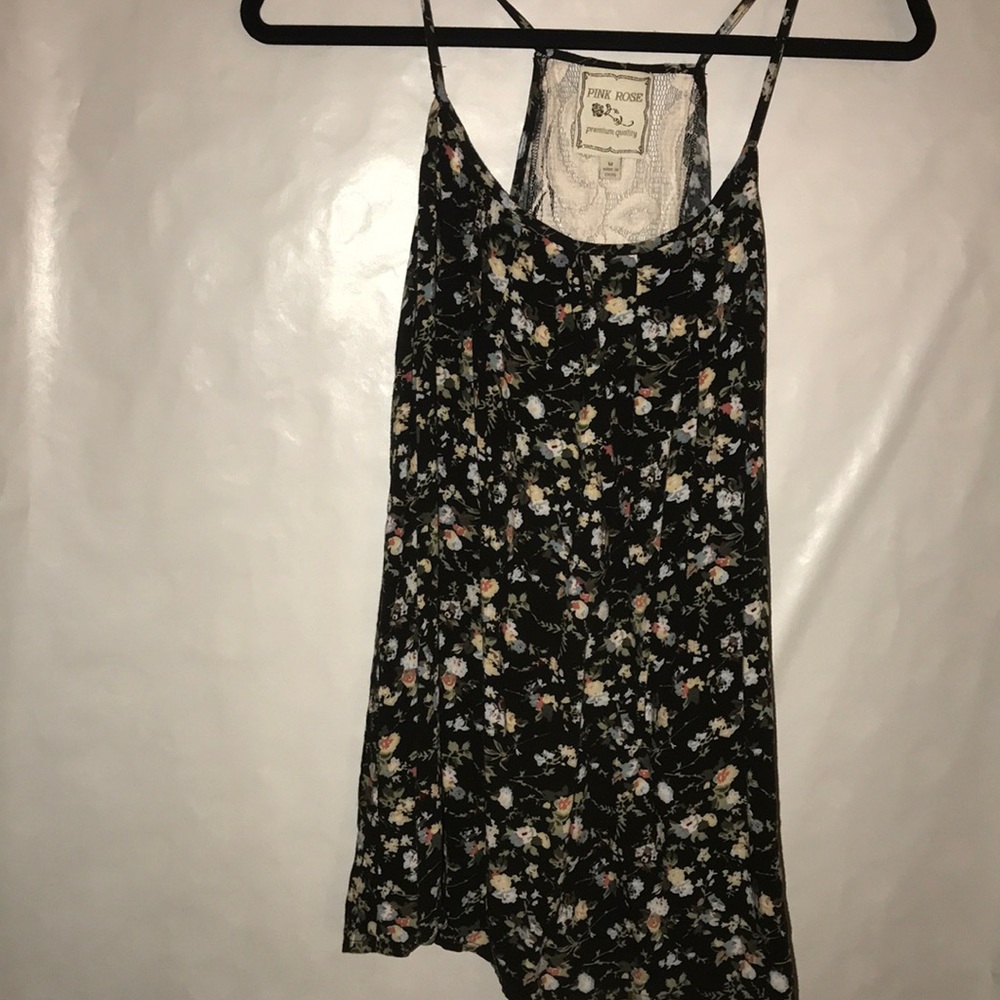 Floral lace back top